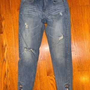 Zara Distressed Light Blue Skinny Jeans